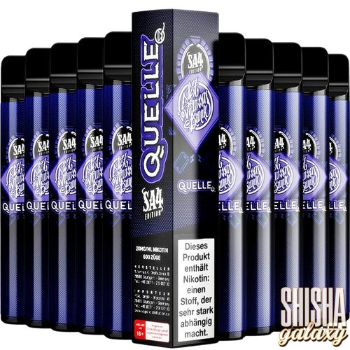 187 Strassenbande 187 Strassenbande - Quelle "SA4 EDITION" 10er Packung / Display (Sparset) - Einweg E-Shisha - 600 Züge / Nikotin 20 mg