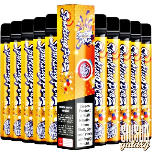 187 Strassenbande 187 Strassenbande - Sparkling Peaz - 10er Packung / Display (Sparset) - Einweg E-Shisha - 600 Züge / Nikotin 20 mg