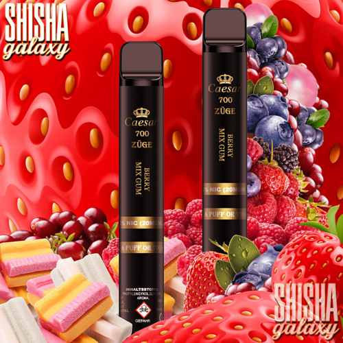 Caesar Caesar - Berry Mix Gum - Einweg E-Shisha - 700 Züge / Nikotin 20 mg