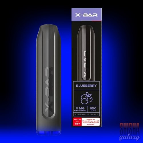 X-Bar X-Bar - Blueberry - 10er Packung / Display (Sparset) - Einweg E-Shisha - 650 Züge / Nikotinfrei