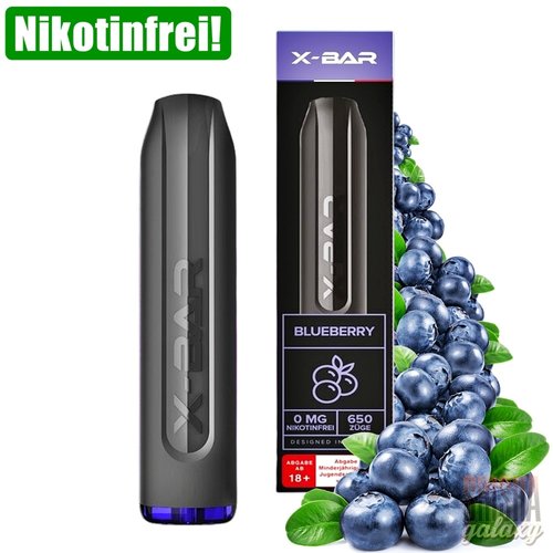 X-Bar X-Bar - Blueberry - 10er Packung / Display (Sparset) - Einweg E-Shisha - 650 Züge / Nikotinfrei