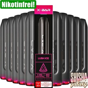 X-Bar Lush Ice - 10er Packung / Display - 650 Züge / Nikotinfrei