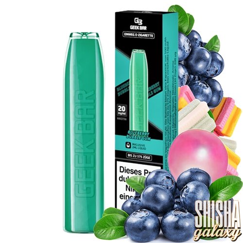 Geek Bar Blueberry Bubbelgum - 575 Züge / Nikotin 20 mg Geek Bar Blueberry Bubbelgum - 575 Züge / Nikotin 20 mg