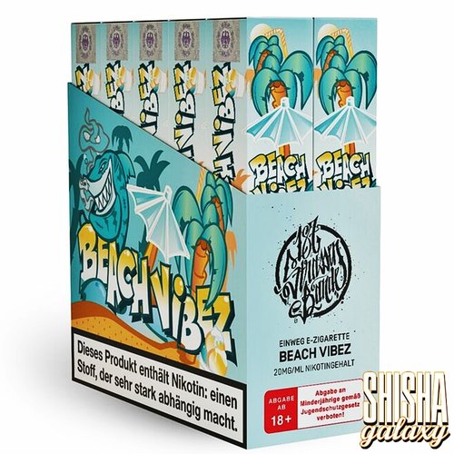 187 Strassenbande 187 Strassenbande - Beach Vibez - 10er Packung / Display (Sparset) - Einweg E-Shisha - 600 Züge / Nikotin 20 mg