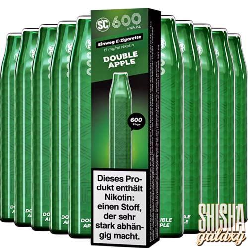 SC 600 SC 600 by VAAL - Double Apple - 10er Packung / Display (Sparset) - Einweg E-Shisha - 600 Züge - Nikotin 17 mg