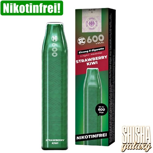 SC 600 SC 600 by VAAL - Strawberry Kiwi - 10er Packung / Display (Sparset) - Einweg E-Shisha - 600 Züge / Nikotinfrei