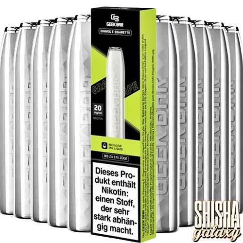Geek Bar Grape - 10er Packung / Display - 575 Züge / Nikotin 20 mg Geek Bar Grape - 10er Packung / Display - 575 Züge / Nikotin 20 mg