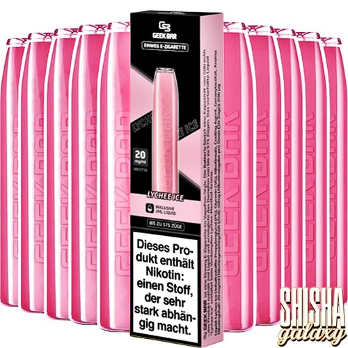 Geek Bar Lychee Ice - 10er Packung / Display - 575 Züge / Nikotin 20 mg Geek Bar Lychee Ice - 10er Packung / Display - 575 Züge / Nikotin 20 mg