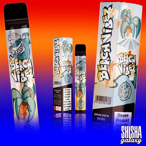 187 Strassenbande 187 Vape - Beach Vibez - 20er Packung / Display (Sparset) - Einweg E-Shisha - 600 Züge / Nikotin 20 mg