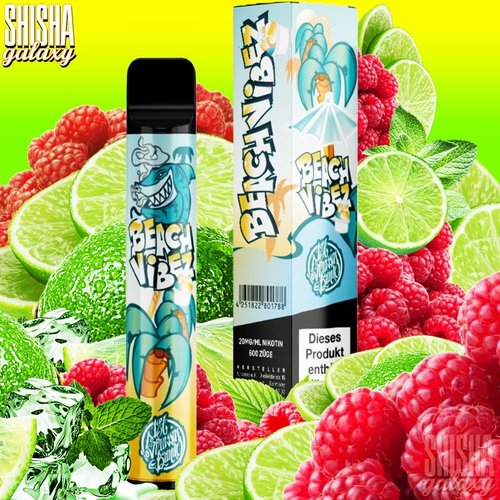 187 Strassenbande 187 Vape - Beach Vibez - 20er Packung / Display (Sparset) - Einweg E-Shisha - 600 Züge / Nikotin 20 mg