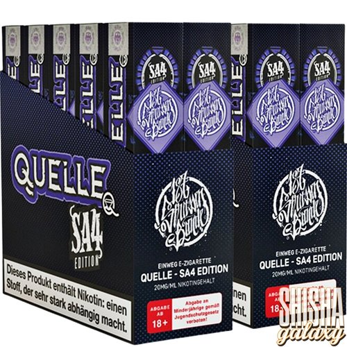 187 Strassenbande 187 Vape - Quelle "SA4 EDITION" - 20er Packung / Display (Sparset) - Einweg E-Shisha - 600 Züge / Nikotin 20 mg