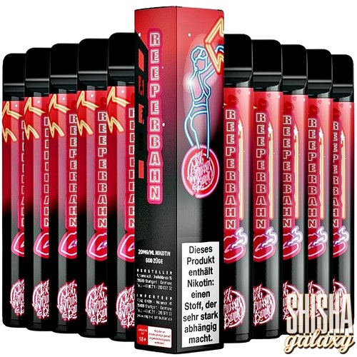 187 Strassenbande 187 Vape - Reeperbahn - 20er Packung / Display (Sparset) - Einweg E-Shisha - 600 Züge / Nikotin 20 mg