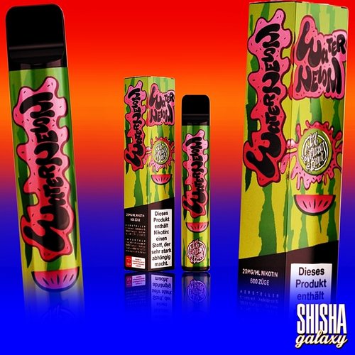 187 Strassenbande 187 Vape - Watermelon - 20er Packung / Display (Sparset) - Einweg E-Shisha - 600 Züge / Nikotin 20 mg