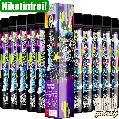 187 Strassenbande 187 Vape - Happy Cactuz - 20er Packung / Display (Sparset) - Einweg E-Shisha - 600 Züge / Nikotinfrei