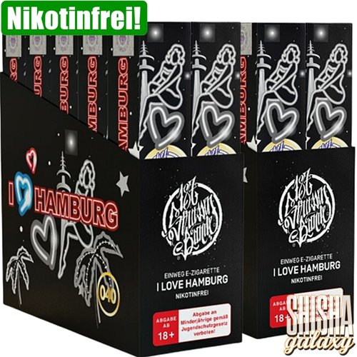 187 Strassenbande 187 Vape - I Love Hamburg - 20er Packung / Display (Sparset) - Einweg E-Shisha - 600 Züge / Nikotinfrei