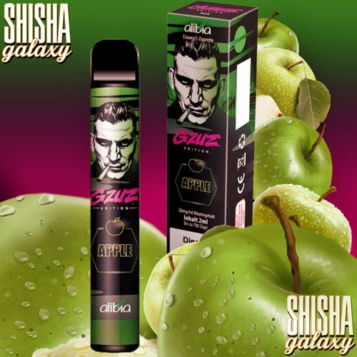 GZUZ Gzuz Vape - Apple - 10er Packung / Display (Sparset) - Einweg E-Shisha - 700 Züge - Nikotin 20 mg