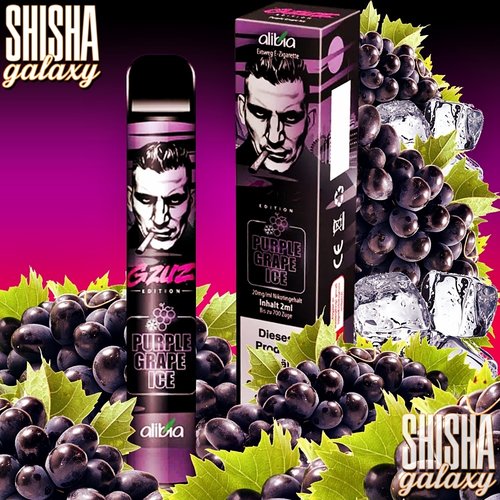 GZUZ Gzuz Vape - Purple Grape Ice - 10er Packung / Display (Sparset) - Einweg E-Shisha - 700 Züge - Nikotin 20 mg