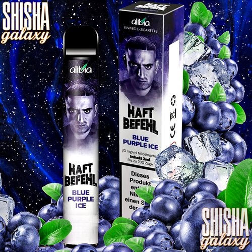 Haftbefehl Haftbefehl Vape - Blue Purple Ice - 10er Packung / Display (Sparset) - Einweg E-Shisha - 700 Züge - Nikotin 20 mg