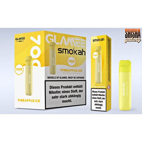 Smokah Smokah - Glamee Mini - Pineapple Ice - Einweg E-Shisha - 700 Züge / Nikotin 20 mg