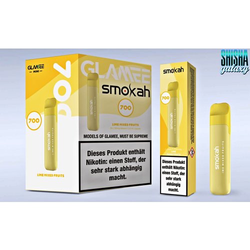 Smokah Smokah - Glamee Mini - Lime Mixed Fruits - Einweg E-Shisha - 700 Züge / Nikotin 20 mg