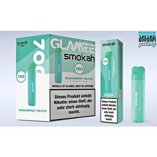 Smokah Smokah - Glamee Mini - Passionfruit Mojito - Einweg E-Shisha - 700 Züge / Nikotin 20 mg