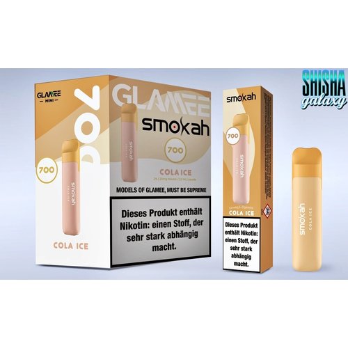 Smokah Smokah Vape - Glamee Mini - Cola Ice - 10er Packung / Display (Sparset) - Einweg E-Shisha - 700 Züge / Nikotin 20 mg