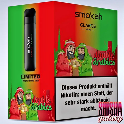 Smokah Smokah Vape - Glamee Mini - Double Arabics - 10er Packung / Display (Sparset) - Einweg E-Shisha - 700 Züge / Nikotin 20 mg