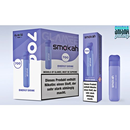Smokah Smokah Vape - Glamee Mini - Energy Drink - 10er Packung / Display (Sparset) - Einweg E-Shisha - 700 Züge / Nikotin 20 mg