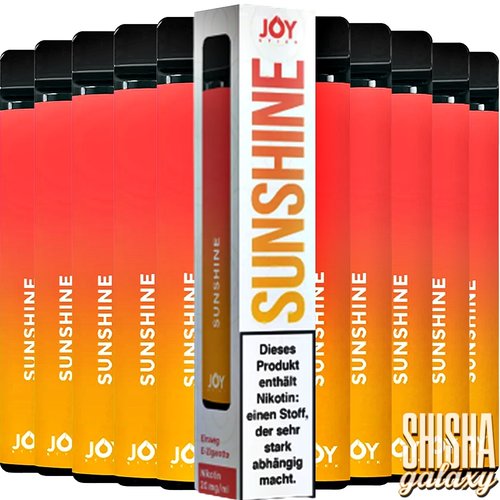 JOY STICK Joy Stick - Sunshine - 10er Packung / Display (Sparset) - Einweg E-Shisha - 700 Züge / Nikotin 20 mg