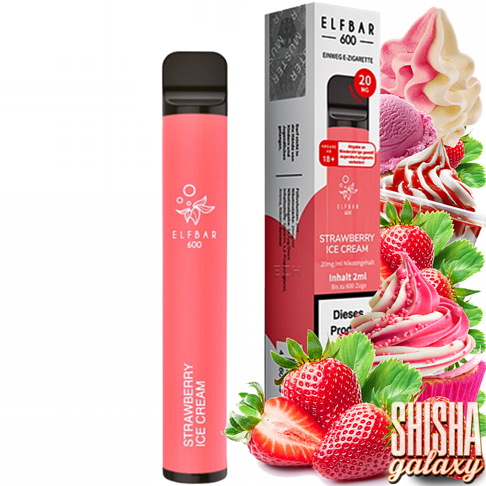 Elfbar Elfbar 600 - Strawberry Ice Cream - 600 Züge / Nikotin 20 mg - Einweg E-Zigarette