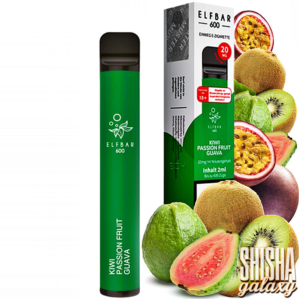 Elfbar Elfbar 600 - Kiwi Passion Fruit Guava - 600 Züge / Nikotin 20 mg - Einweg E-Zigarette Elfbar Elfbar 600 - Kiwi Passion Fruit Guava - 600 Züge / Nikotin 20 mg - Einweg E-Zigarette