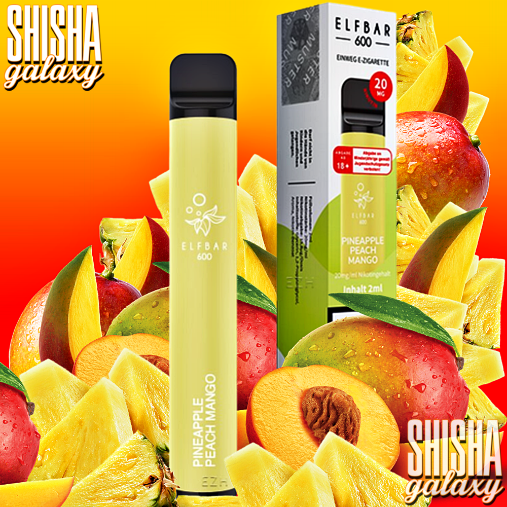 Elfbar Elfbar 600 - Pineapple Peach Mango - 600 Züge / Nikotin 20 mg - Einweg E-Zigarette Elfbar Elfbar 600 - Pineapple Peach Mango - 600 Züge / Nikotin 20 mg - Einweg E-Zigarette
