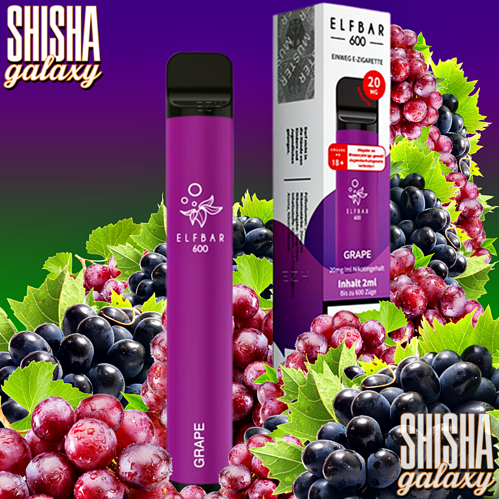 Elfbar Elfbar 600 - Grape - 600 Züge / Nikotin 20 mg - Einweg E-Zigarette Elfbar Elfbar 600 - Grape - 600 Züge / Nikotin 20 mg - Einweg E-Zigarette