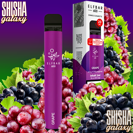 Elfbar Elfbar 600 - Grape - 600 Züge / Nikotin 20 mg - Einweg E-Zigarette Elfbar Elfbar 600 - Grape - 600 Züge / Nikotin 20 mg - Einweg E-Zigarette