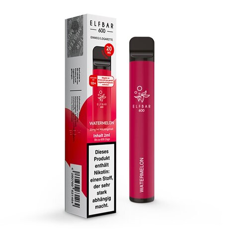 Elfbar Elfbar 600 - Watermelon - 600 Züge / Nikotin 20 mg - Einweg E-Zigarette Elfbar Elfbar 600 - Watermelon - 600 Züge / Nikotin 20 mg - Einweg E-Zigarette