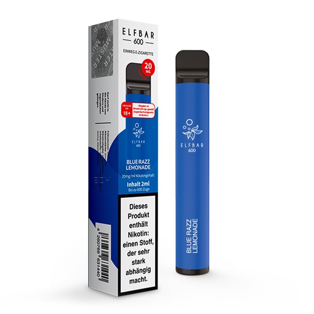Elfbar Elfbar 600 - Blue Razz Lemonade - 600 Züge / Nikotin 20 mg - Einweg E-Zigarette Elfbar Elfbar 600 - Blue Razz Lemonade - 600 Züge / Nikotin 20 mg - Einweg E-Zigarette