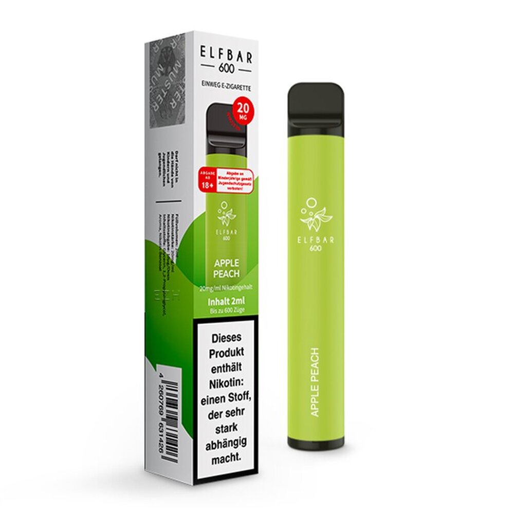 Elfbar Elfbar 600 - Apple Peach - 600 Züge / Nikotin 20 mg - Einweg E-Zigarette Elfbar Elfbar 600 - Apple Peach - 600 Züge / Nikotin 20 mg - Einweg E-Zigarette