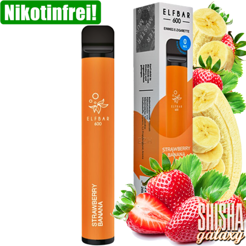 Elf Bar Elf Bar - 600 - Strawberry Banana - Einweg E-Shisha - 600 Züge - Nikotinfrei