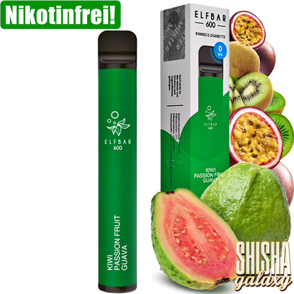 Elfbar Elfbar 600 - Kiwi Passion Fruit Guava - 600 Züge / Nikotinfrei - Einweg E-Zigarette Elfbar Elfbar 600 - Kiwi Passion Fruit Guava - 600 Züge / Nikotinfrei - Einweg E-Zigarette