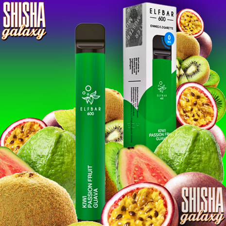 Elfbar Elfbar 600 - Kiwi Passion Fruit Guava - 600 Züge / Nikotinfrei - Einweg E-Zigarette Elfbar Elfbar 600 - Kiwi Passion Fruit Guava - 600 Züge / Nikotinfrei - Einweg E-Zigarette