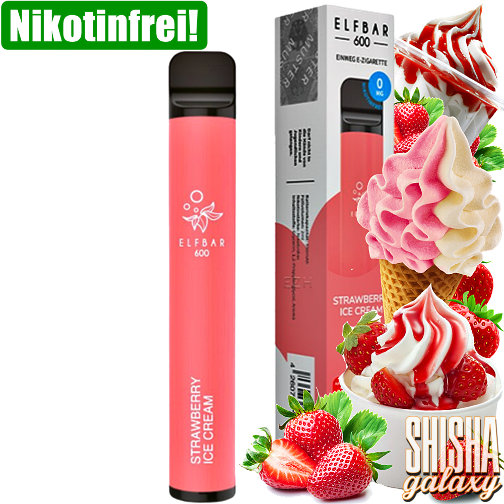 Elfbar Elfbar 600 - Strawberry Ice Cream - 600 Züge / Nikotinfrei - Einweg E-Zigarette Elfbar Elfbar 600 - Strawberry Ice Cream - 600 Züge / Nikotinfrei - Einweg E-Zigarette