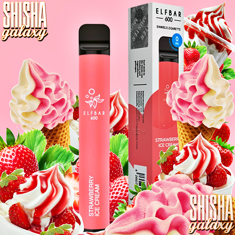 Elfbar Elfbar 600 - Strawberry Ice Cream - 600 Züge / Nikotinfrei - Einweg E-Zigarette Elfbar Elfbar 600 - Strawberry Ice Cream - 600 Züge / Nikotinfrei - Einweg E-Zigarette