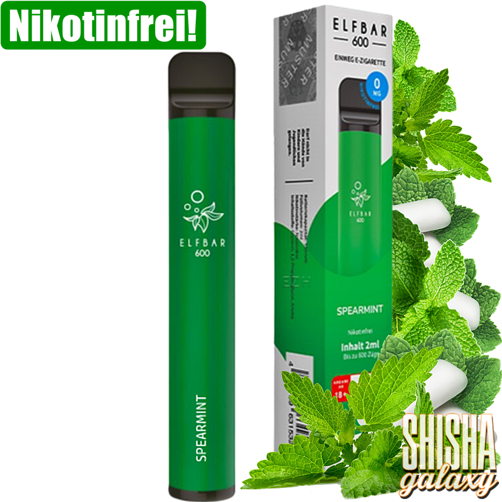 Elfbar Elfbar 600 - Spearmint - 600 Züge / Nikotinfrei - Einweg E-Zigarette Elfbar Elfbar 600 - Spearmint - 600 Züge / Nikotinfrei - Einweg E-Zigarette