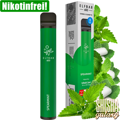 Elfbar Elfbar 600 - Spearmint - 600 Züge / Nikotinfrei - Einweg E-Zigarette Elfbar Elfbar 600 - Spearmint - 600 Züge / Nikotinfrei - Einweg E-Zigarette
