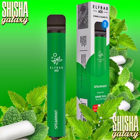 Elfbar Elfbar 600 - Spearmint - 600 Züge / Nikotinfrei - Einweg E-Zigarette Elfbar Elfbar 600 - Spearmint - 600 Züge / Nikotinfrei - Einweg E-Zigarette