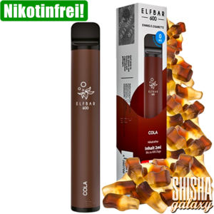 Elfbar Cola - 600 Züge / Nikotinfrei Elfbar Cola - 600 Züge / Nikotinfrei