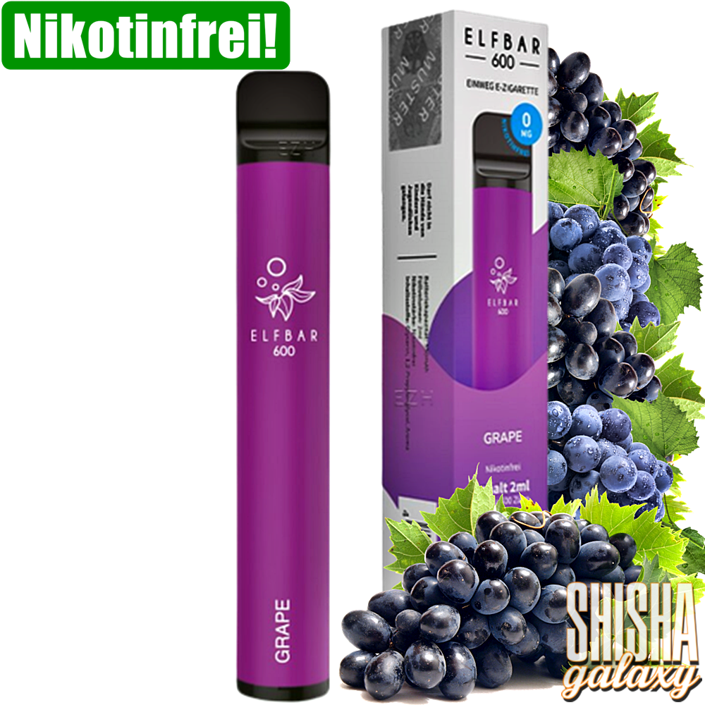 Elfbar Elfbar 600 - Grape - 600 Züge / Nikotinfrei - Einweg E-Zigarette Elfbar Elfbar 600 - Grape - 600 Züge / Nikotinfrei - Einweg E-Zigarette