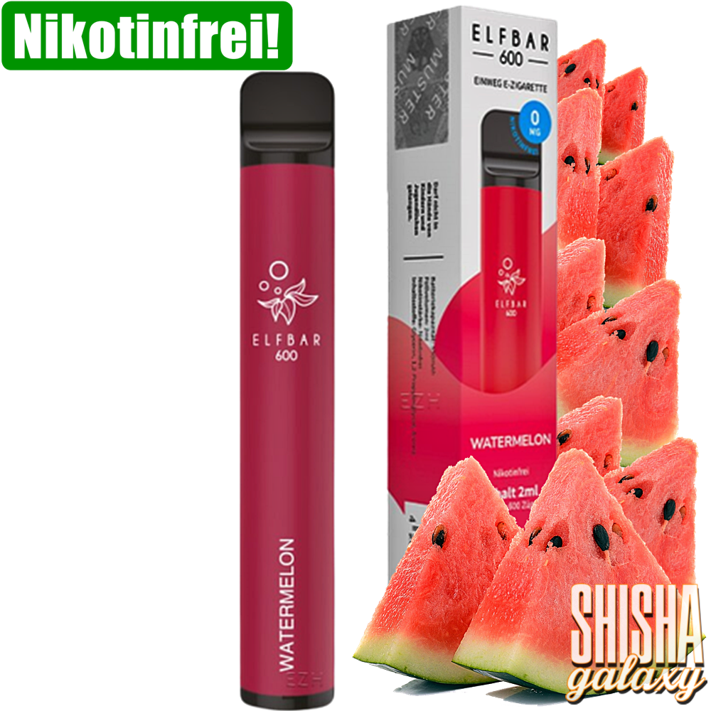 Elfbar Elfbar 600 - Watermelon - 600 Züge / Nikotinfrei - Einweg E-Zigarette