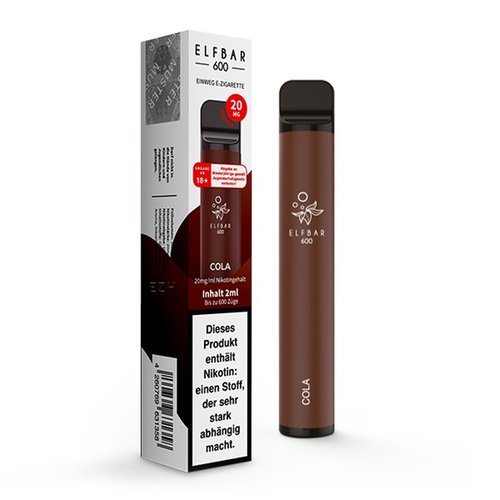 Elf Bar Elf Bar - Cola - 10er Packung / Display (Sparset) - Einweg E-Shisha - 600 Züge / Nikotin 20 mg