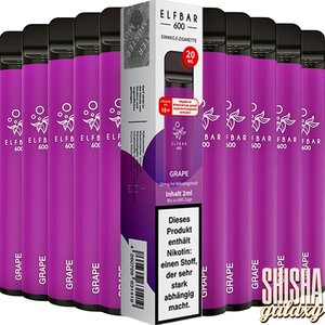 Elf Bar Grape - 10er Packung / Display - 600 Züge / Nikotin 20 mg